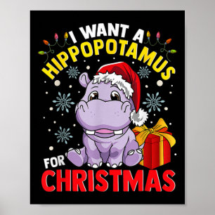 Poster Je Veux Un Hippopotame Pour Noël