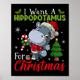 Poster Je Veux Un Hippopotame Pour Noël Hippo Candy Sa