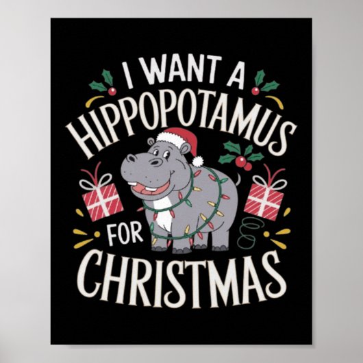 Poster Je Veux Un Hippopotame Pour Noël Noël Pour Hommes  (Devant)