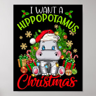 Poster Je Veux Un Hippopotame Pour Noël Pajama Noël