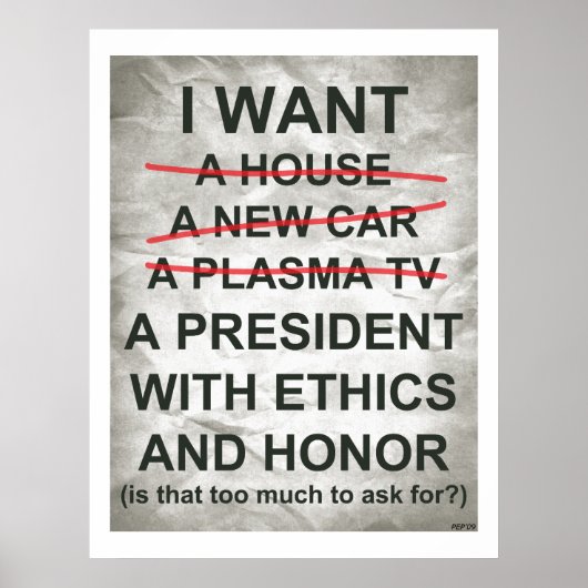 Poster Je Veux Un Président (Devant)