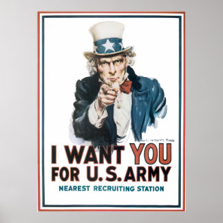 Poster Je veux VOUS ! pour l'armée des États-Unis