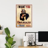 Poster Je veux vous - Zombie Apocalypse - SUPER VALEUR (Bureau à domicile)