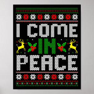 Poster Je viens en paix Couple assorti Ugly Christmas Swe