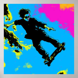 Poster Je vis pour voler - Skateboardeur