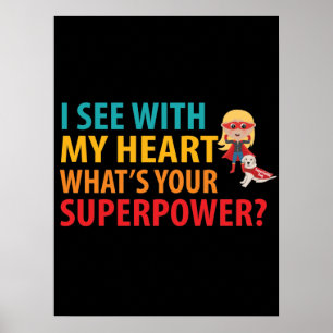 Poster Je Vois Avec Mon Coeur Fille - L'Aveugle Braille