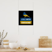 Poster Je vole avec l'Ukraine, oiseau Nightingale Nationa (Cuisine)