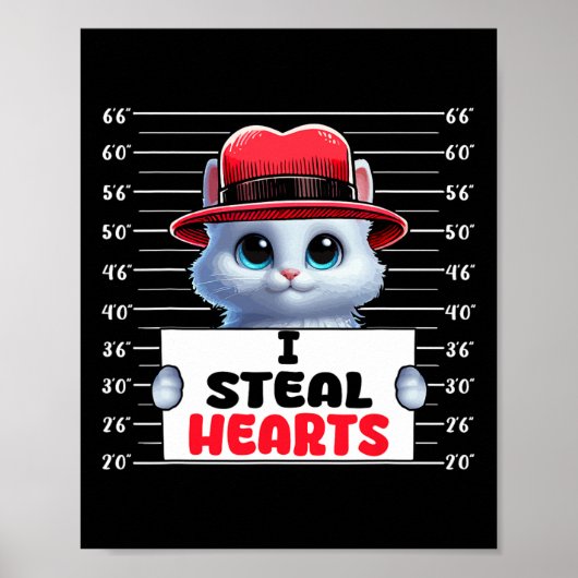 Poster Je vole de mignons Coeurs Saint Valentin Propriéta (Devant)