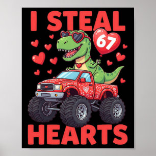 Poster Je vole des cœurs 67 Saint-Valentin 67 Meme 6 7 T-