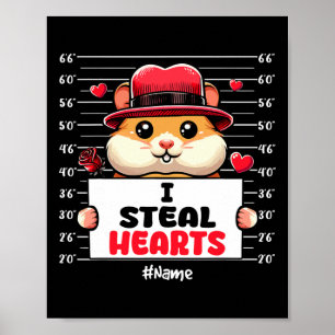 Poster Je vole des cœurs mignons propriétaire de hamster