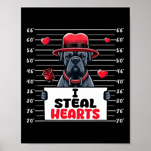 Poster Je vole des coeurs mignons Saint Valentin Canne Co (Devant)