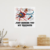 Poster Je vous envoie mes pensées Neuron Synapse (Cuisine)