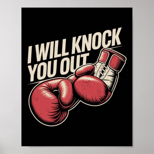 Poster Je Vous Frapperai Pour Une Boxe Drôle (Devant)