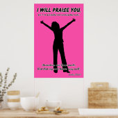 Poster Je Vous Louerai - Psaume 139:14 Silhouette Rose (Cuisine)