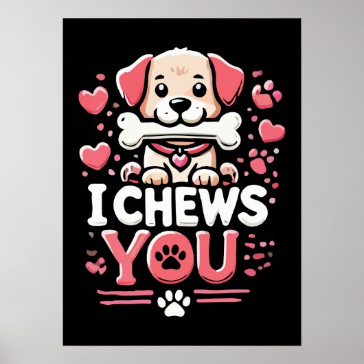 Poster Je vous mâche - Chien Pun Saint Valentin (Devant)