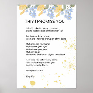 Poster Je vous promets - Love Poem Poem Poetry