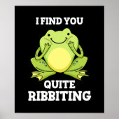 Poster Je Vous Trouve Assez Ribbiting Funny Frog Pun Dark (Devant)