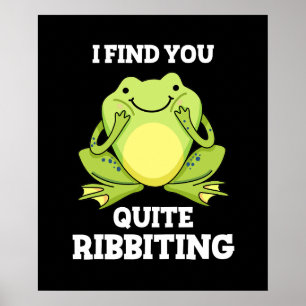 Poster Je Vous Trouve Assez Ribbiting Funny Frog Pun Dark