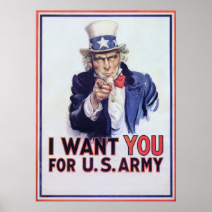 Poster Je vous veux la guerre mondiale vintage de ~ 2