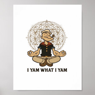 Poster Je Yam What I Yam Mème Citation
