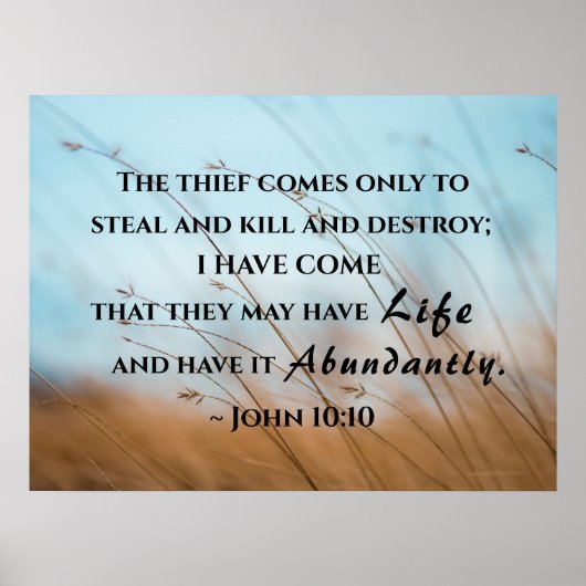 Poster Jean 10:10 Je suis venu pour qu'ils aient la vie (Devant)