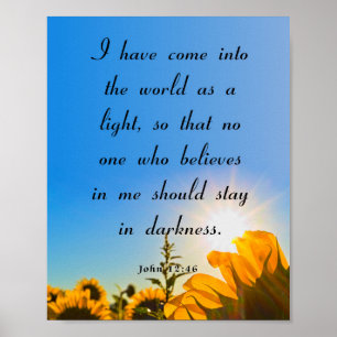 Poster Jean 12:46, Verse de la Bible