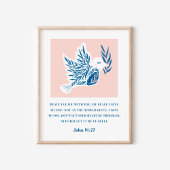 Poster Jean 14:27 Bible Verse Art chrétien