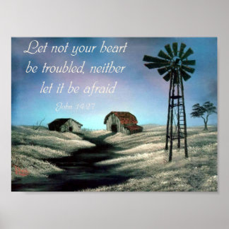 Poster Jean 14:27 Verse de la Bible chrétienne