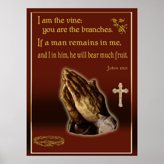 Poster Jean 15:5 Je suis l'affiche de la vigne (Devant)