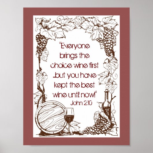 Poster Jean 2:10 Vous avez gardé le meilleur vin jusqu'à (Devant)
