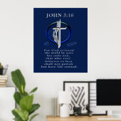 Poster Jean 3:16 (Bureau à domicile)
