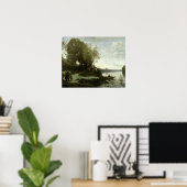 Poster Jean-Baptiste-Camille Corot - Rivière avec un loin (Bureau à domicile)