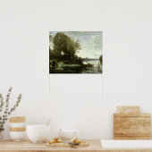 Poster Jean-Baptiste-Camille Corot - Rivière avec un loin (Cuisine)