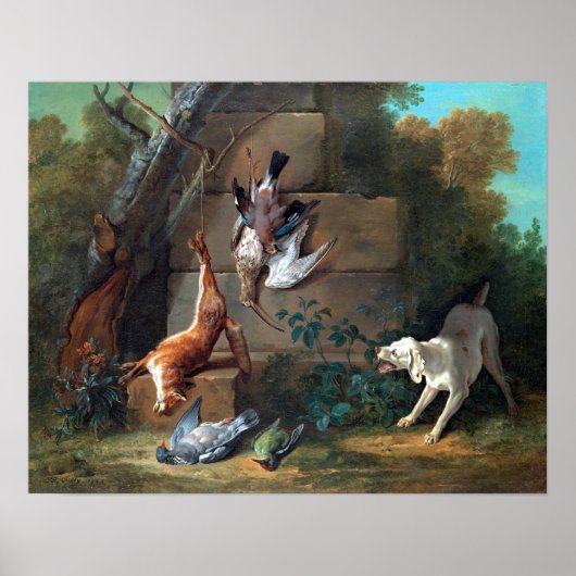 Poster Jean-Baptiste Oudry Dog Guarding Dead Game (Devant)