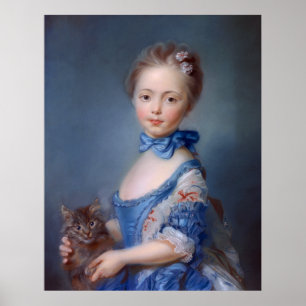 Poster Jean-Baptiste Perronneau : Fille avec Kitten