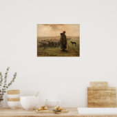 Poster Jean-Francois Millet - Berger et troupeau 1865 (Cuisine)