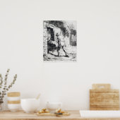 Poster Jean-François Millet Homme à la broche (Cuisine)