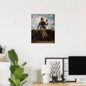 Poster Jean-Francois Millet - La Fileuse (Bureau à domicile)