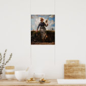 Poster Jean-Francois Millet - La Fileuse (Cuisine)
