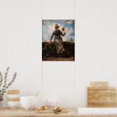 Poster Jean-Francois Millet - La fillette (Cuisine)