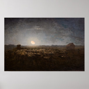 Poster Jean-Francois Millet - Plié, Lune 1872