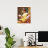 Poster Jean-Honoré Fragonard Une Jeune Lecture Art (Bureau à domicile)