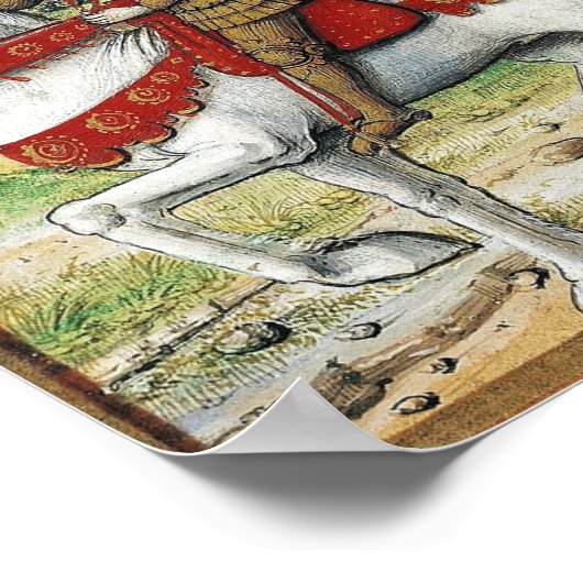 Poster Jeanne d'Arc à cheval (Coin)