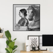 Poster Jeanne d'Arc et son cheval de guerre (Bureau à domicile)