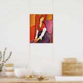 Poster Jeanne Hebuterne dans un châle rouge par Modiglian (Cuisine)
