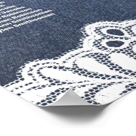 Poster Jeans, dentelle, String Lights Mariage Sein Chart (Coin)