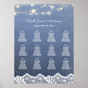 Poster Jeans, dentelle, String Lights Mariage Sein Chart