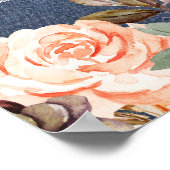 Poster Jeans Éclairage, Blush & Peach Floral Seins Chart (Coin)