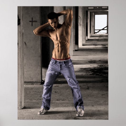 Poster Jeans en caverne (Devant)