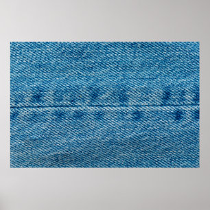 Poster Jeans fermez arrière - plan. Dénim couture. Bleu f